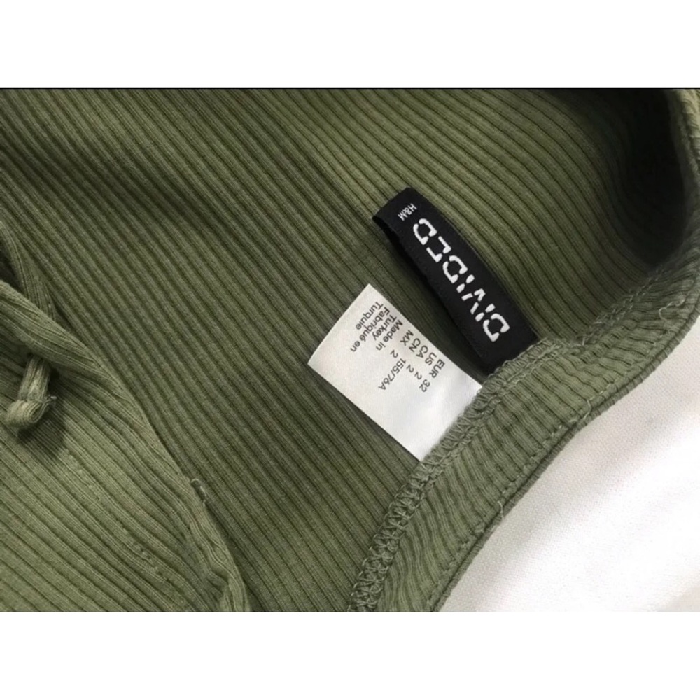 Olive Green Lace Up Skater Dress - Picture 2 of 2